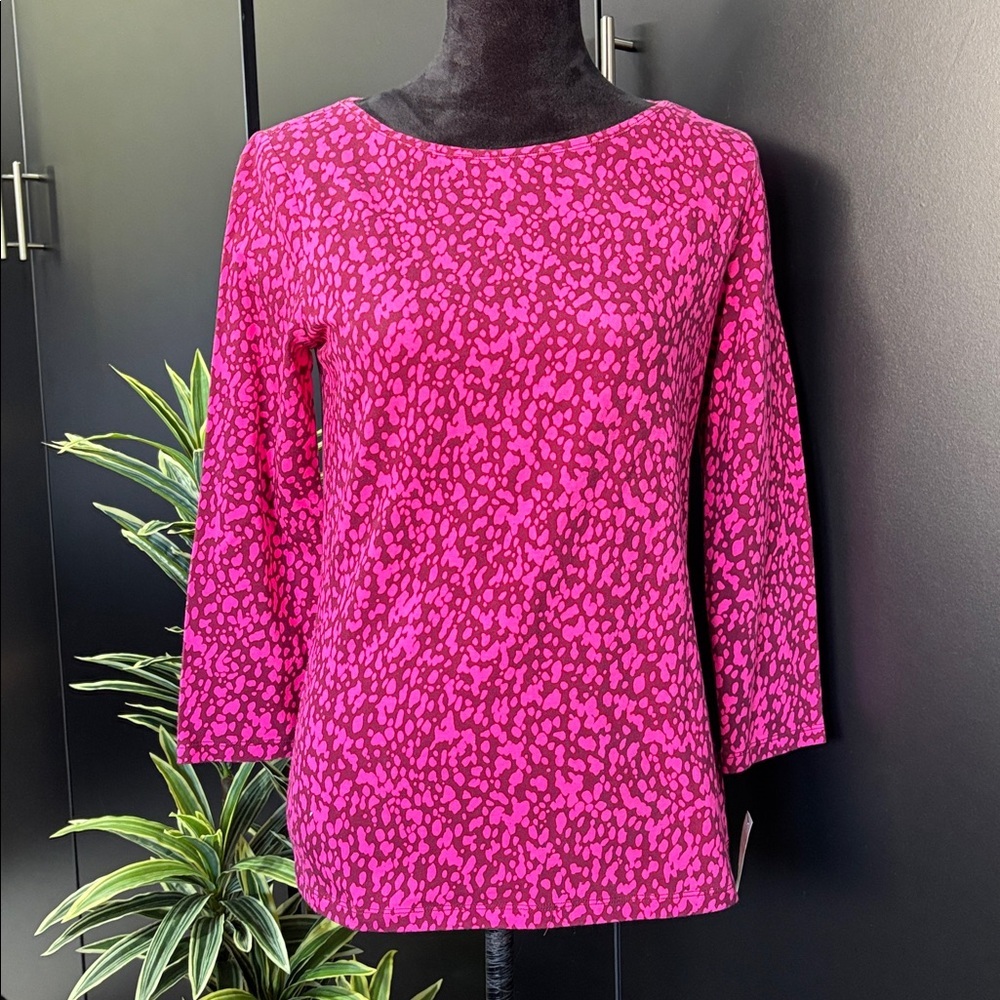 The Talbots Tee Three-quarter sleeve, scoop, neck,cotton stretch,pattern